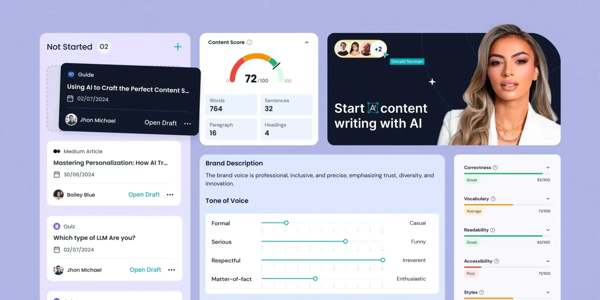 Vocable product screens